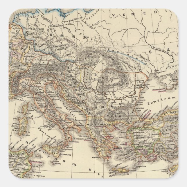 Pegatina Cuadrada Imperium Romanum inde a bello (Anverso)