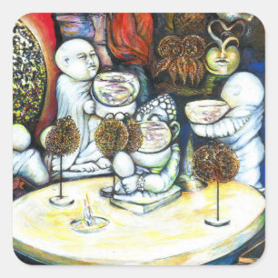 Pegatina Cuadrada Impermeable por el desafío