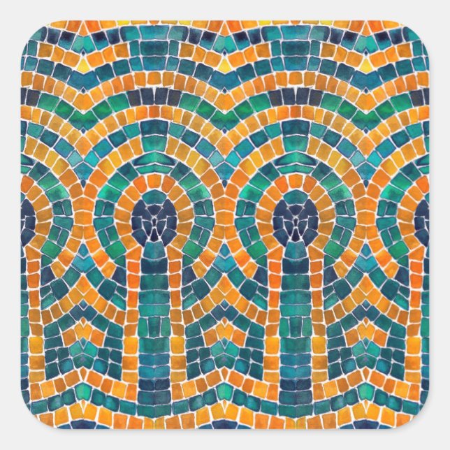 Pegatina Cuadrada IMPORTANTES DE ORO MOSAIC GRANDES Pegatinas cuadra (Anverso)