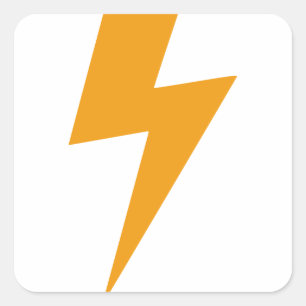 Pegatina Cuadrada Impresión Amarilla de energía delgada