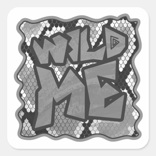 Pegatina Cuadrada Impresión amarilla y dorada de serpientes (Anverso)