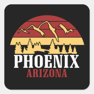 Pegatina Cuadrada Impresión artística de la silueta de Phoenix Arizo
