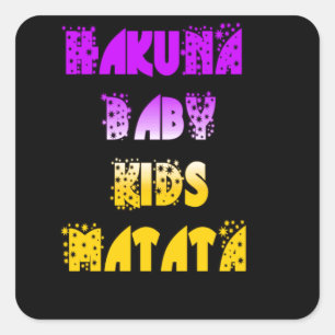 Pegatina Cuadrada Impresión artística Hakuna Matata