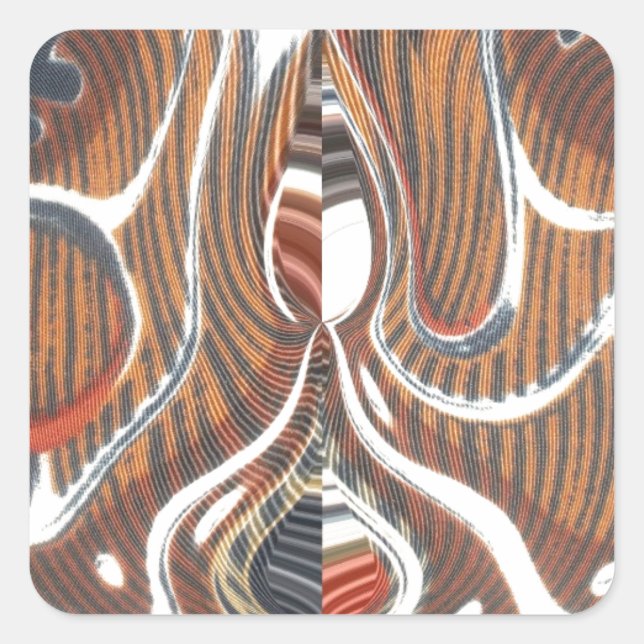 Pegatina Cuadrada Impresión de arte abstracto africano (Anverso)