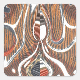 Pegatina Cuadrada Impresión de arte abstracto africano
