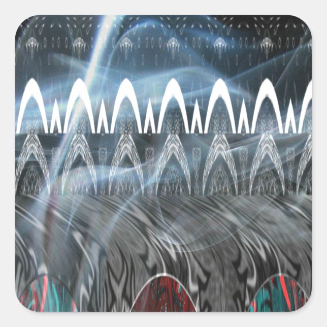Pegatina Cuadrada Impresión de arte abstracto asombroso (Anverso)