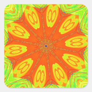 Pegatina Cuadrada Impresión de arte de estilo samba