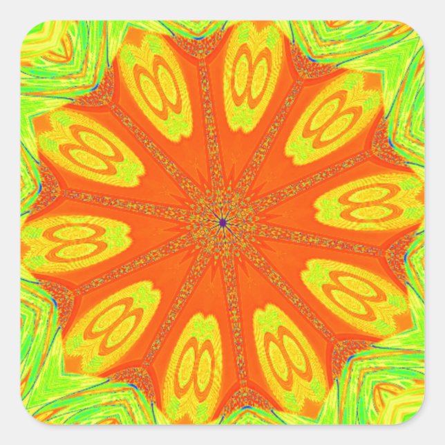 Pegatina Cuadrada Impresión de arte de estilo samba (Anverso)