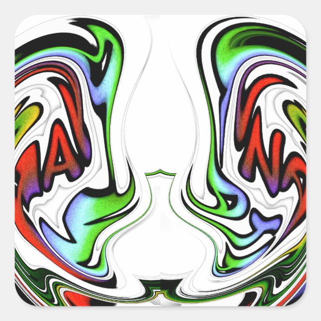 Pegatina Cuadrada Impresión de arte de hakuna matata asombrosa (Anverso)