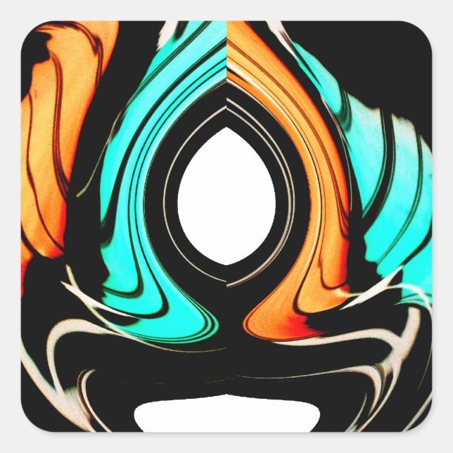 Pegatina Cuadrada Impresión de arte de patrones tradicionales africa (Anverso)