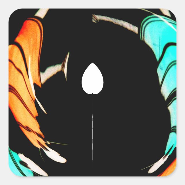 Pegatina Cuadrada Impresión de arte de patrones tradicionales africa (Anverso)