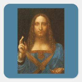 PEGATINA CUADRADA IMPRESIÓN DE BELLA ARTES DE SALVATOR MUNDI