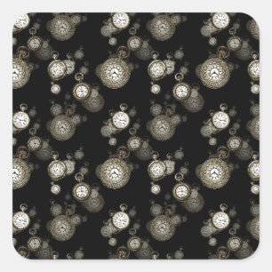 Pegatina Cuadrada Impresión de caras de observación - accesorio con