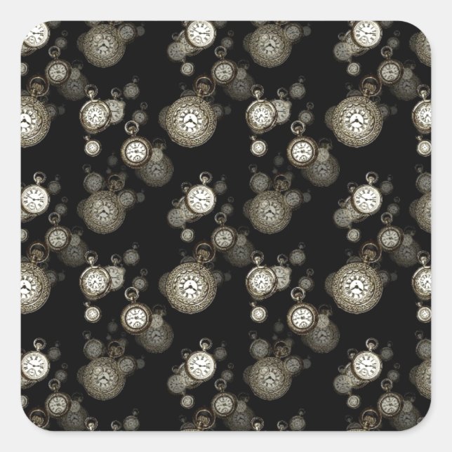 Pegatina Cuadrada Impresión de caras de observación - accesorio con  (Anverso)