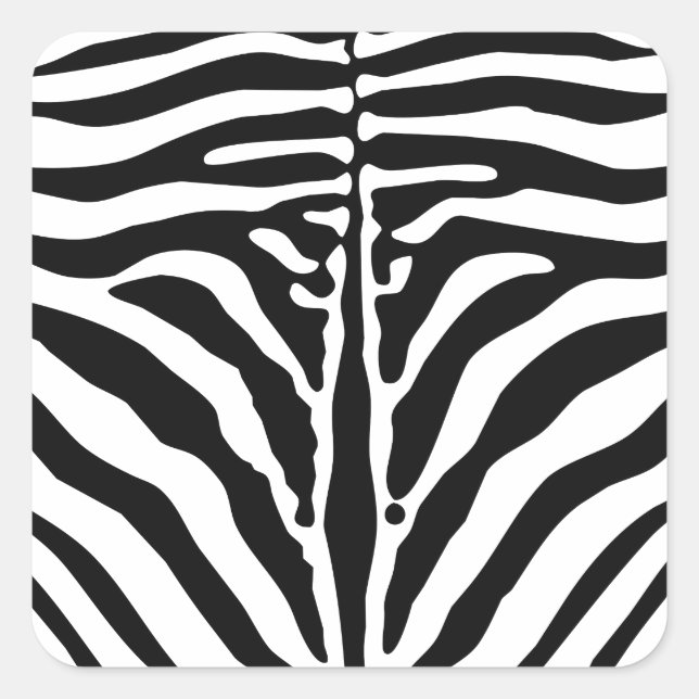 Pegatina Cuadrada Impresión de cebra (Anverso)