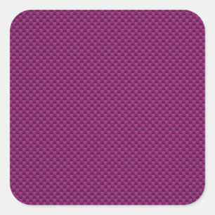 Pegatina Cuadrada Impresión de estilo de fibra de carbono Fushia púr