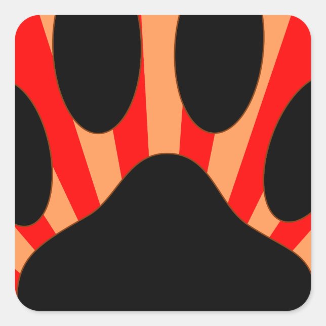 Pegatina Cuadrada Impresión de la hoja de perro radiante (Anverso)