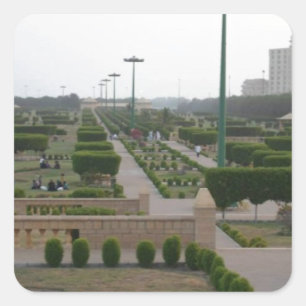 Pegatina Cuadrada Impresión de paisaje escénico del parque Benazir