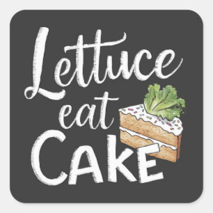 Pegatina Cuadrada Impresión de pasteles de lechuga - Tartas y ensala