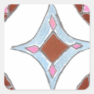 Pegatina Cuadrada Impresión de pintura de aceite de Mandala