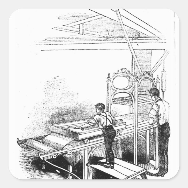 Pegatina Cuadrada Impresión de prensa (Anverso)