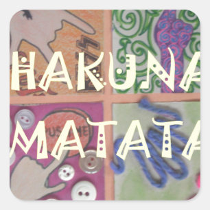 Pegatina Cuadrada Impresión de Rótulo Hakuna Matata