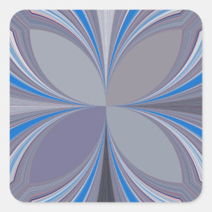 Pegatina Cuadrada Impresión de texturas de puntos de polka gris azul