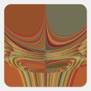 Pegatina Cuadrada Impresión del arte contemporáneo tradicional de la