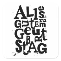 Impresión en chino alemán "Feliz cumpleaños"