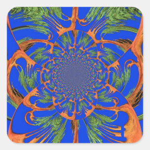 Pegatina Cuadrada Impresión/gráfico de árbol de acacia Kaleidoscope