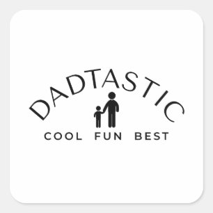 Pegatina Cuadrada Impresión simplista dástica del día del padre