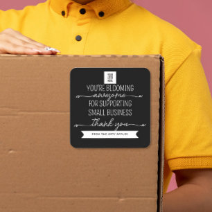 Pegatina Cuadrada Impresionante agradecimiento Marcas de pequeños ne