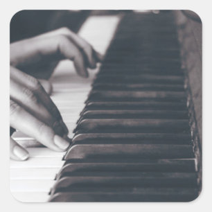 Pegatina Cuadrada Impresionante diseño de piano