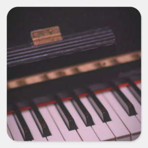Pegatina Cuadrada Impresionante diseño de piano
