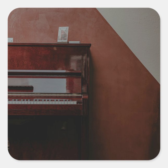 Pegatina Cuadrada Impresionante piano (Anverso)