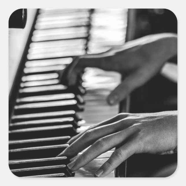 Pegatina Cuadrada Impresionante piano (Anverso)