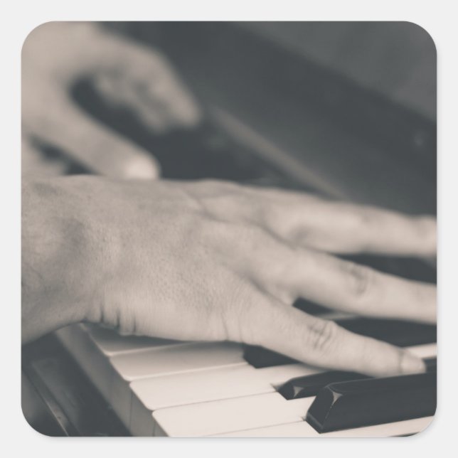 Pegatina Cuadrada Impresionante piano (Anverso)