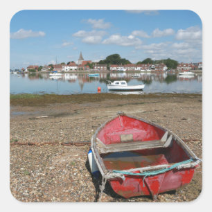 Pegatina Cuadrada Impresionante puerto de Bosham en Inglaterra