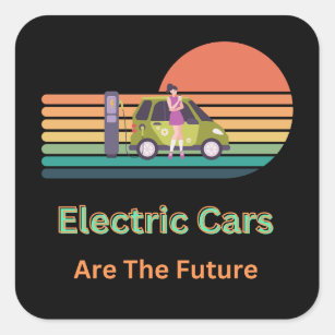 Pegatina Cuadrada Impresionantes autos eléctricos son el futuro