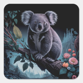PEGATINA CUADRADA IMPRESIONANTES PEGATINAS DEL OSO DE KOALA