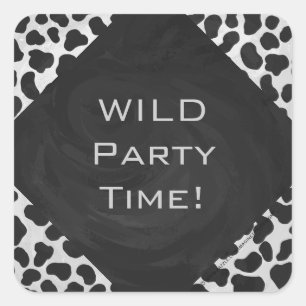 Pegatina Cuadrada Impresiones dálmatas en blanco y negro