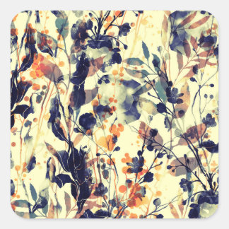 Pegatina Cuadrada Impresiones de la Naturaleza: Floral deja sin inco