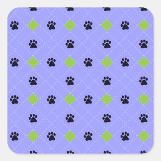 Pegatina Cuadrada Impresiones de pintura verde argyle