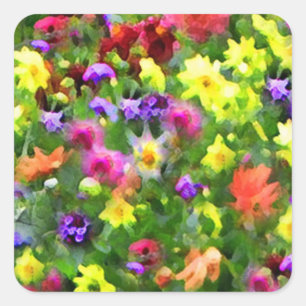 Pegatina Cuadrada Impresiones florales