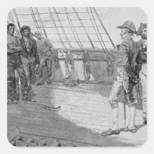 Pegatina Cuadrada Impressment de marineros americanos