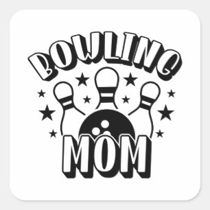 Pegatina Cuadrada Imprimir camiseta de mamá de bolas