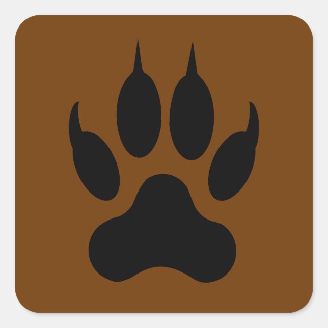 Pegatina Cuadrada Imprimir Wolf Paw (Anverso)