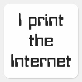 Pegatina Cuadrada Imprimo Internet