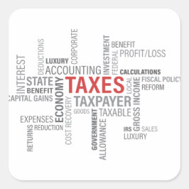 Pegatina Cuadrada "Impuestos"