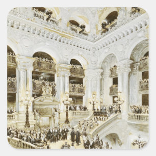 Pegatina Cuadrada Inauguración del teatro de la ópera de París